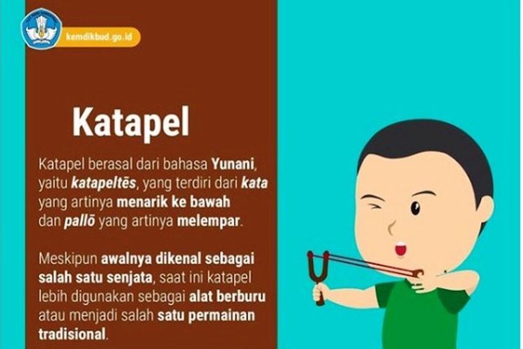 Tangkapan layar Instagram Kemdikbud, mengenal katapel.