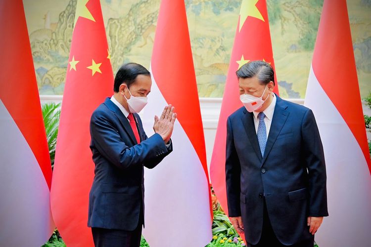 Presiden Jokowi melakukan pertemuan bilateral dengan Presiden China Xi Jinping di Villa 14, Diaoyutai State Guesthouse, Beijing, China Selasa (26/7/2022) sore. 