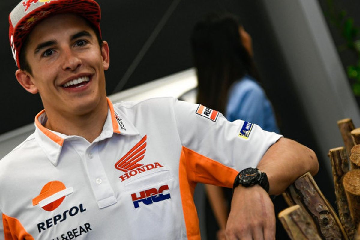 Pebalap Repsol Honda, Marc Marquez, saat berada di Red Bull Ring, Spielberg, Austria, pada Kamis (9/8/2018).
