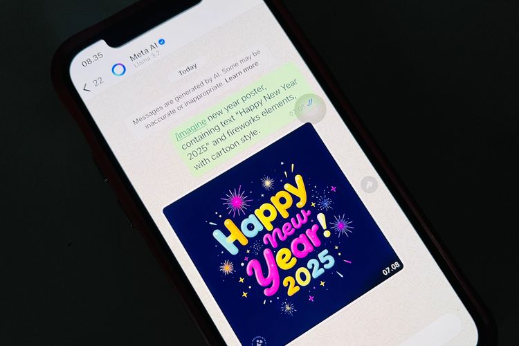 Cara Membuat Gambar Selamat Tahun Baru 2025 via Meta AI WhatsApp, Mudah