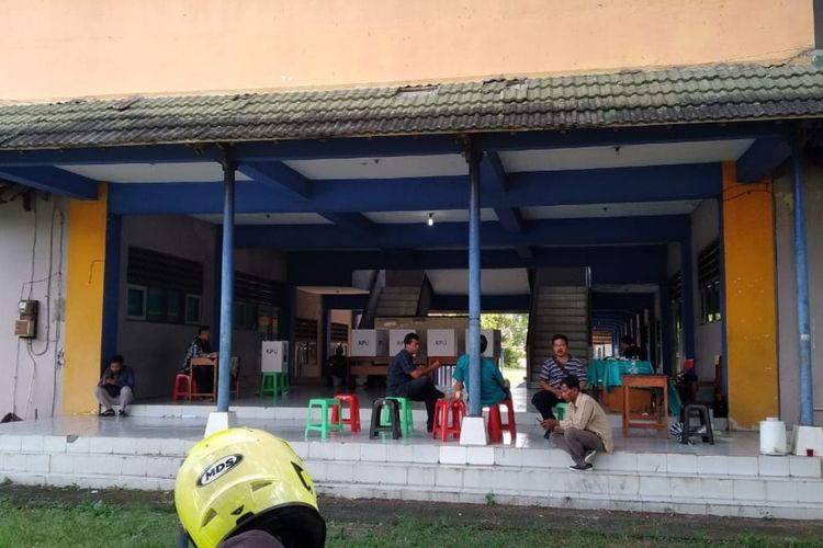 Suasana TPS 89 Kecamatan Banguntapan, Bantul, Yogyakarta, Minggu (5/5/2019)