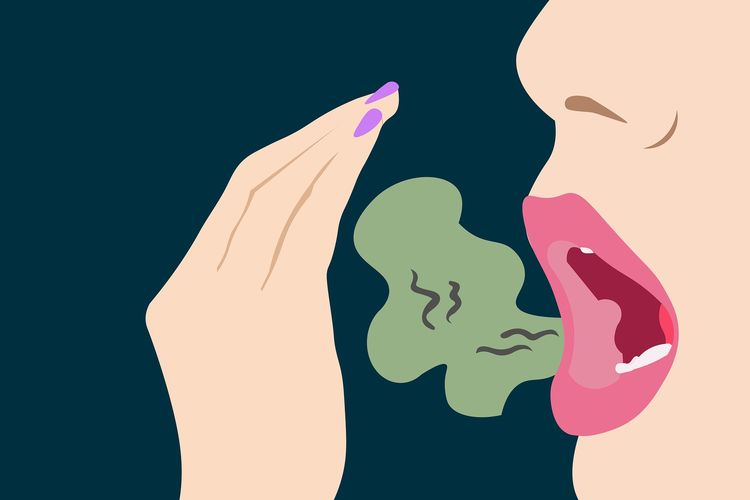 Bau mulut bisa terjadi karena tubuh kekurangan karbohidrat atau kekurangan cairan.