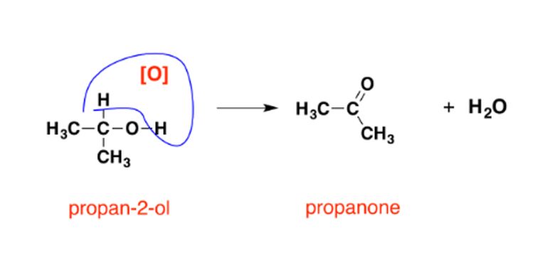 Reaksi oksidasi 2-propanol menjadi propanon