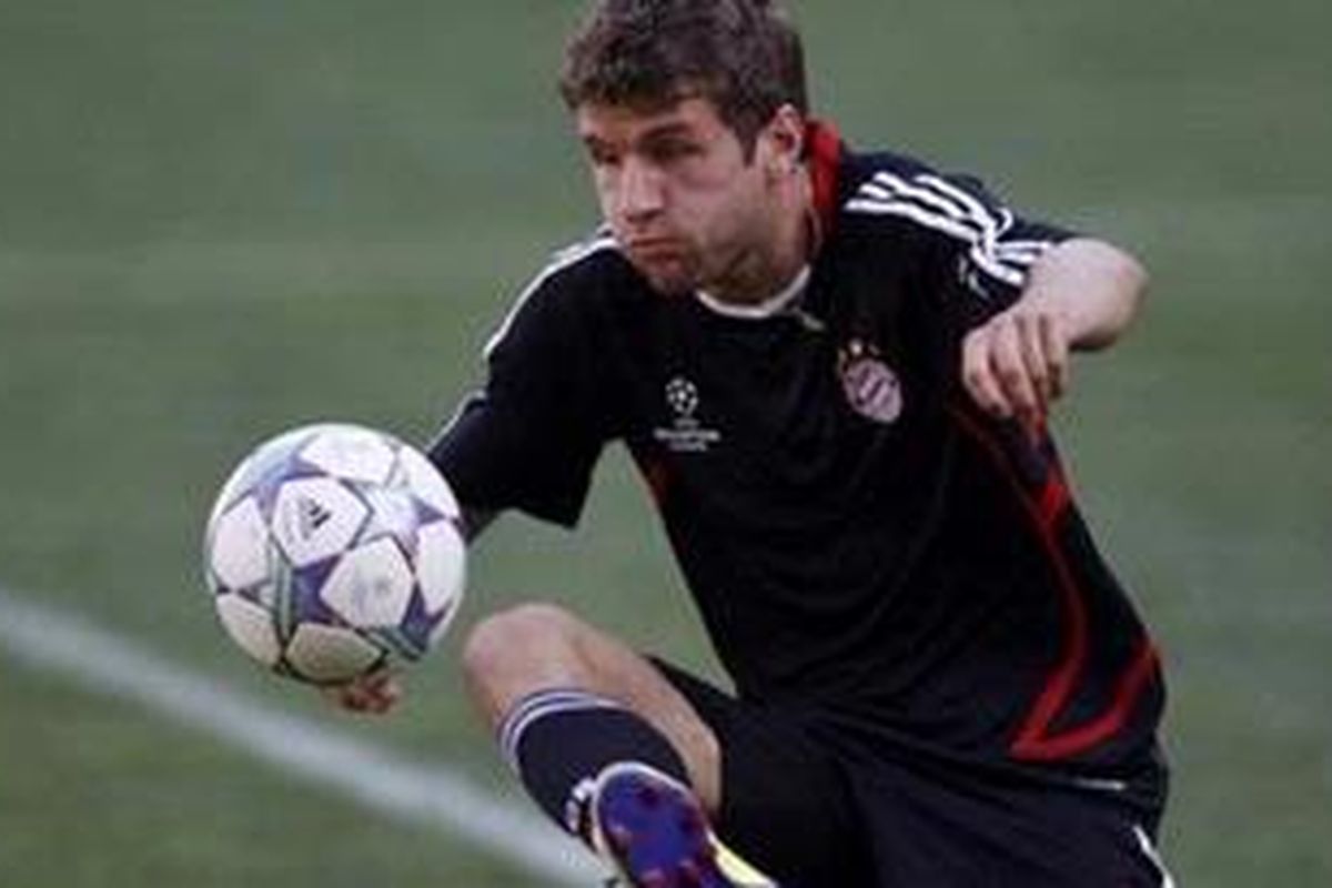 Penyerang Bayern Muenchen, Thomas Mueller.