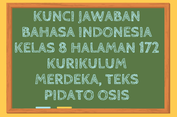 Kunci Jawaban Bahasa Indonesia Kelas 8 Halaman 172 Kurikulum Merdeka, Teks Pidato OSIS