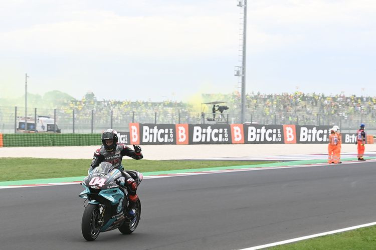 Andrea Dovizioso saat berlaga pada MotoGP San Marino 2021