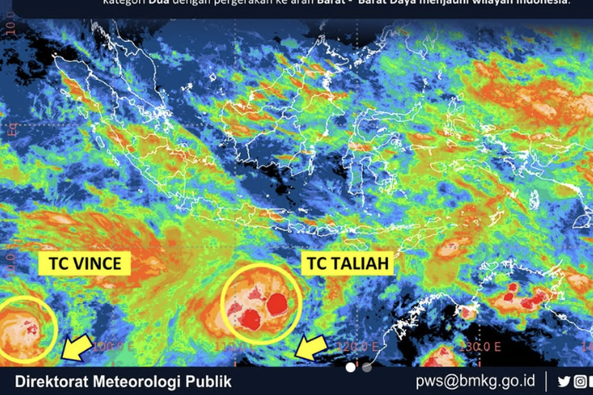 Siklon Tropis Vince dan Siklon Tropis Taliah terdeteksi di Indonesia. Apa dampaknya?