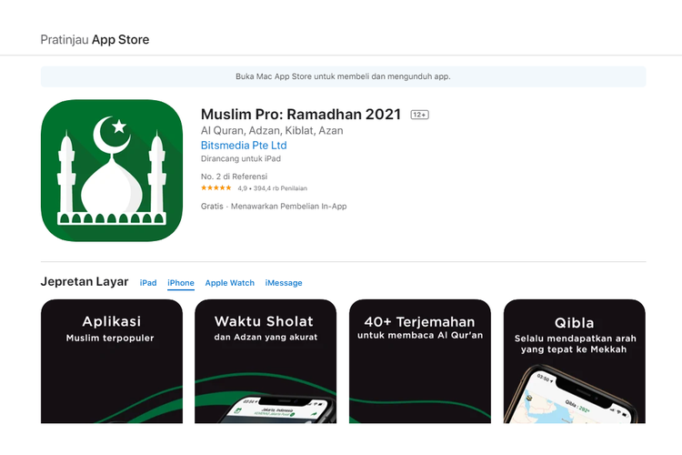 Aplikasi Muslim Pro: Ramadhan 2021 untuk mengetahui jadwal imsakiyah Ramadan 2021.