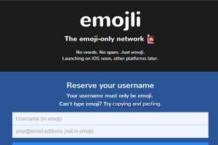 Jejaring sosial Emojli untuk iOS memanfaatkan ikon-ikon emoji sebagai sarana berkomunikasi antar penggunanya.