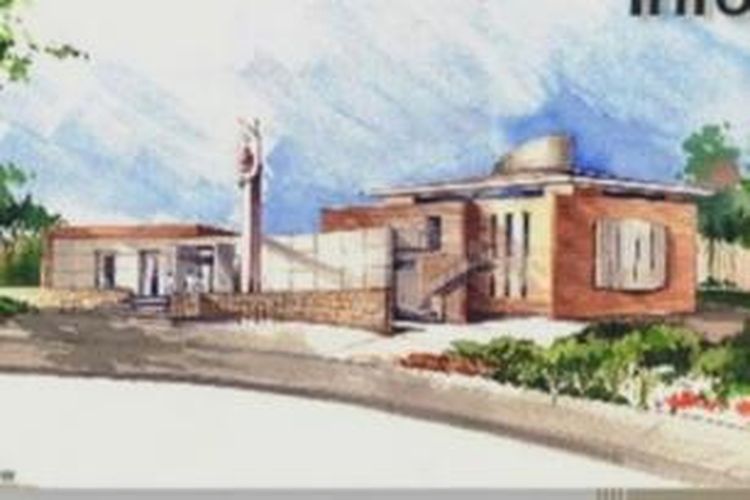Inilah sketsa rencana pembangunan sebuah masjid di wilayah selatan Canberra, Australia.