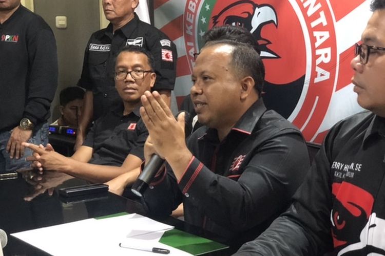 Sekjen Partai Kebangkitan Nusantara (PKN) Sri Mulyono di kantor DPP PKN, Menteng, Jakarta, Kamis (13/7/2023). 