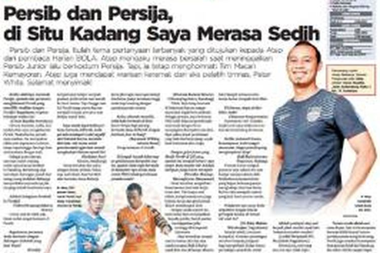 Salah satu halaman Harian BOLA edisi Kamis (5/3/2015).