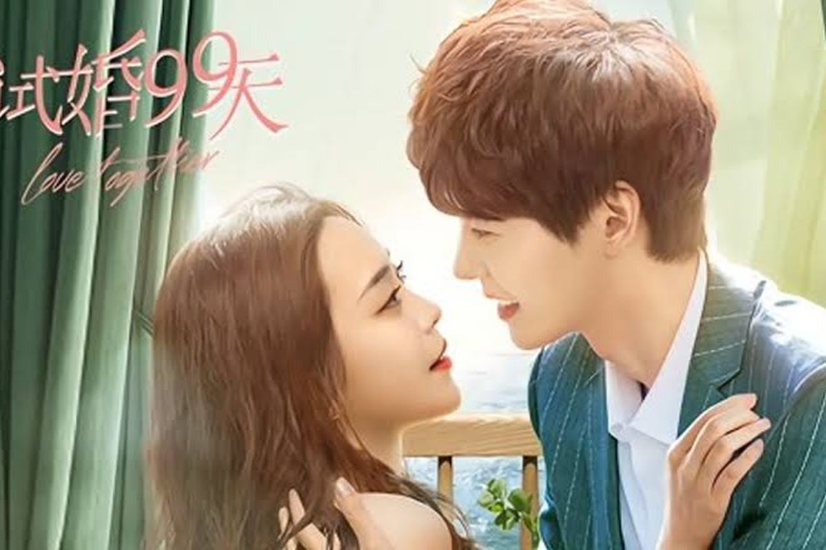 Poster serial drama China Love Together yang dibintangi Wang Pei Han (kiri) dan Chen Ze (kanan)