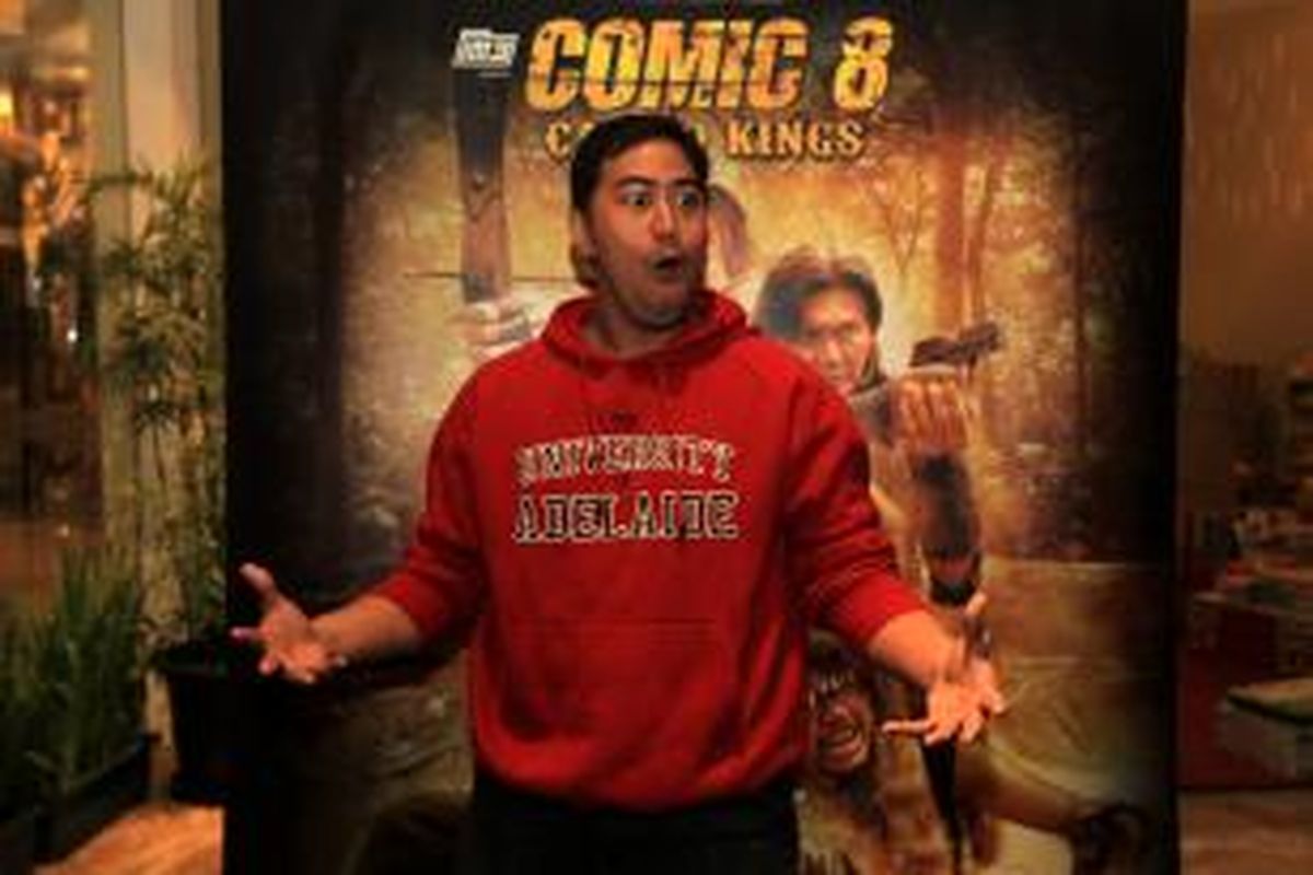 Pandji Pragiwaksono hadir dalam acara peluncuran trailer film Comic 8: Casino Kings di Kemang Village XXI, Jakarta, Rabu (15/4/2015).