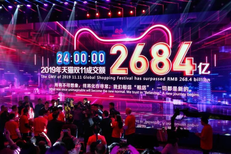 Transaksi penjualan Global Shopping Festival 11.11 Tahun 2019 ditutup dengan angka menembus 268,4 miliar Renminbi