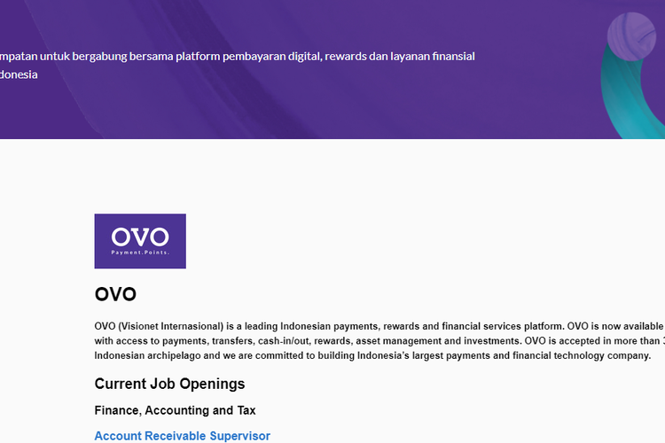 Tangkapan layar laman resmi OVO.