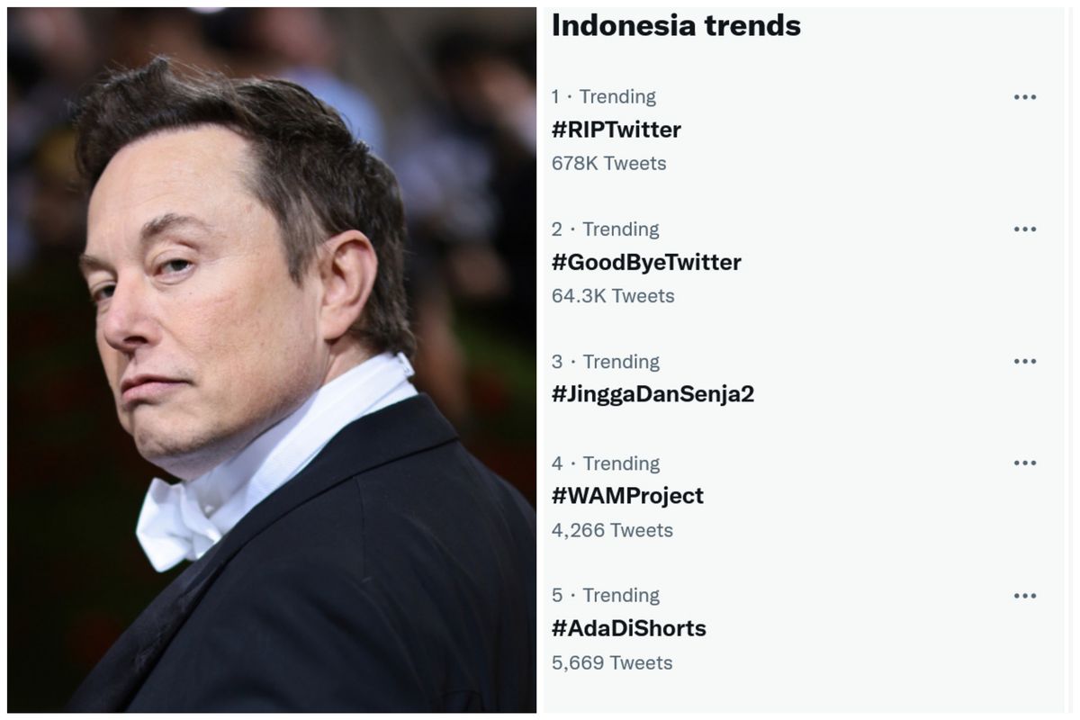 Tagar #RIPTwitter menghiasi Twitter karena sejumlah perubahan yang dilakukan Elon Musk. Elon Musk meluncurkan jajak pendapat di di Twitter pada Minggu (18/12/2022), menanyakan apakah dirinya harus mundur sebagai CEO Twitter atau tidak.