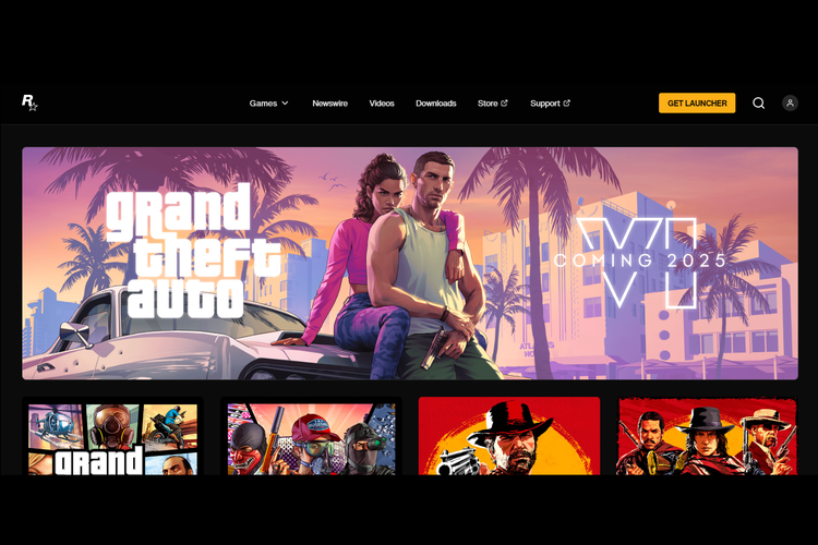Ilustrasi game GTA 6 yang sudah dipakang di situs Rockstar Games.