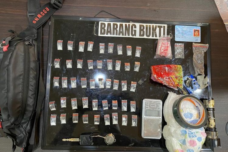 46 paket kecil sabu diamankan Polres Bengkulu sebagai barang bukti