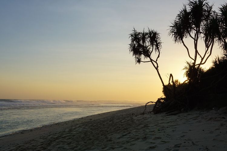 Suasana Pantai Nunggalan di sore hari.