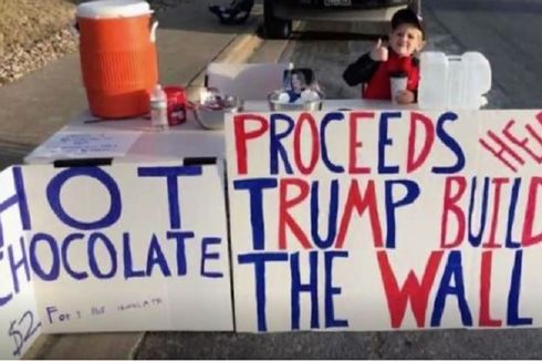 Bocah 7 Tahun Berjualan demi Galang Dana Pembangunan Tembok Trump