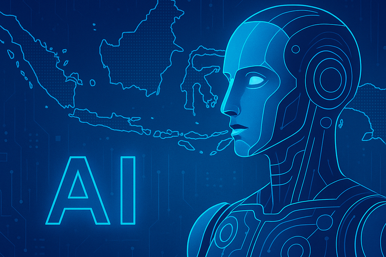 Ilustrasi artificial intelligence (AI) di Indonesia.