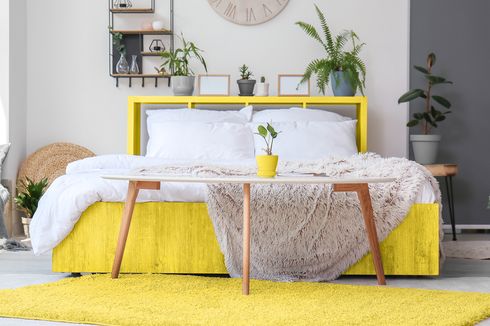 5 Inspirasi Kamar Tidur Warna Kuning yang Ceria 