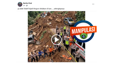 INFOGRAFIK: Narasi Hoaks Longsor pada April 2026, Foto adalah Konten AI