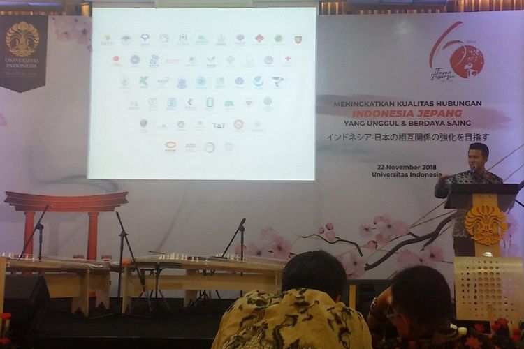 Wakil Gubernur Jawa Timur Emil Elestianto Dardak saat memberi pidato di Universitas Indonesia, Depok, Kamis (22/11/2018).
