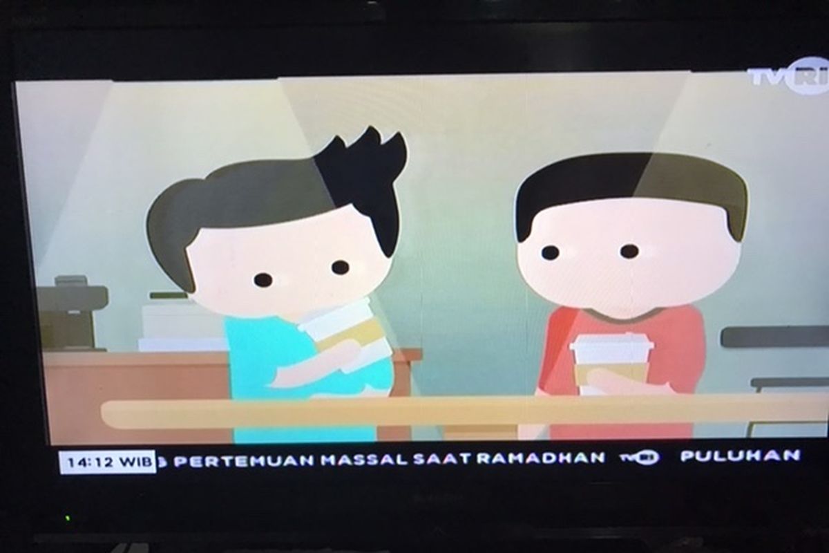 Salah satu tayangan program Belajar dari Rumah lewat TVRI jenjang SMA, Senin (13/4/2020).