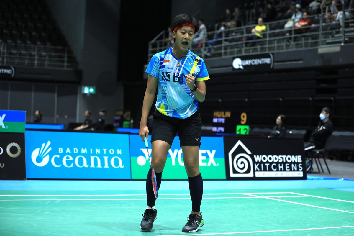 Tunggal putri Indonesia, Putri Kusuma Wardani, saat melakoni pertandingan melawan wakil Malaysia, Soniia Cheah, dalam babak pertama Australian Open 2022 di di Quay Centre, Sydney Olympic Park, Sydney, pada Rabu (16/11/2022). Terkini, Putri Kusuma Wardani lolos perempat final Swiss Open 2023 usai mengalahkan Pusarla V. Sindhu (India) di St. Jakobshalle, Basel, Kamis (23/3/2023). 