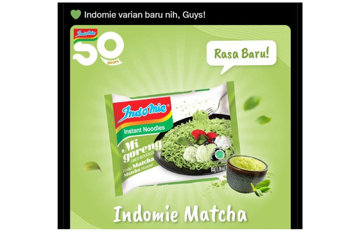 Viral foto varian baru Indomie rasa matcha
