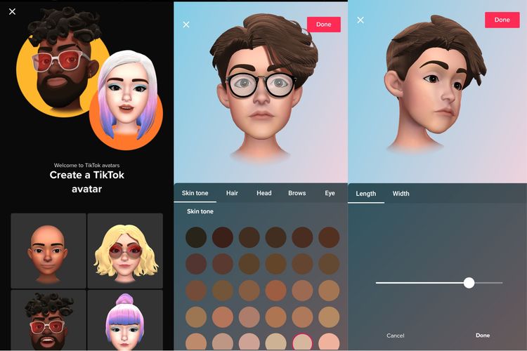 TikTok menyediakan fitur modifikasi yang bisa digunakan untuk mengubah detail wajah di TikTok Avatar.