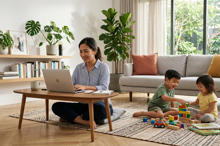 Ilustrasi WFH, work from home.
