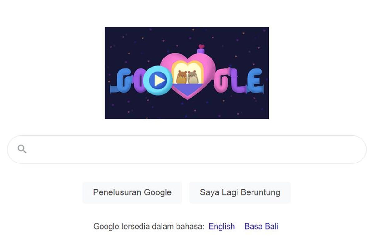 Google Doodle Valentine, Ada 2 Hamster Imut yang Bisa Dimainkan