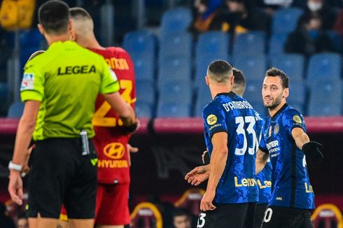 Babak I Roma Vs Inter Milan: Calhanoglu Bikin Gol 