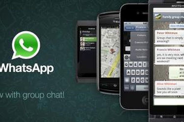 Aplikasi pesan instan WhatsApp tersedia di platform Android, iOS, BlackBerry, dan Windows Phone