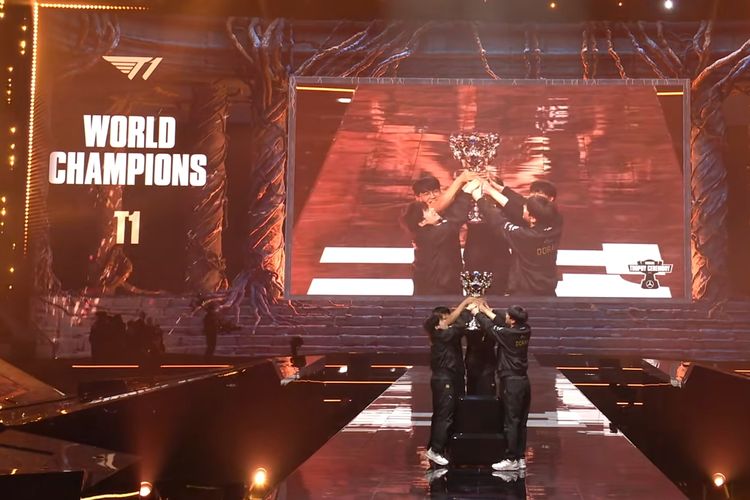Ilustrasi League of Legends 2025 Worlds Championship yang dimenangkan T1.