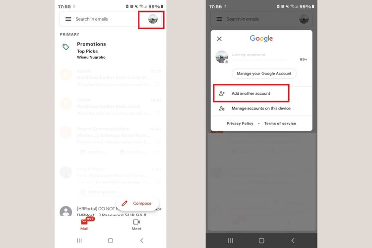 Cara menambahkan akun Gmail di ponsel Android