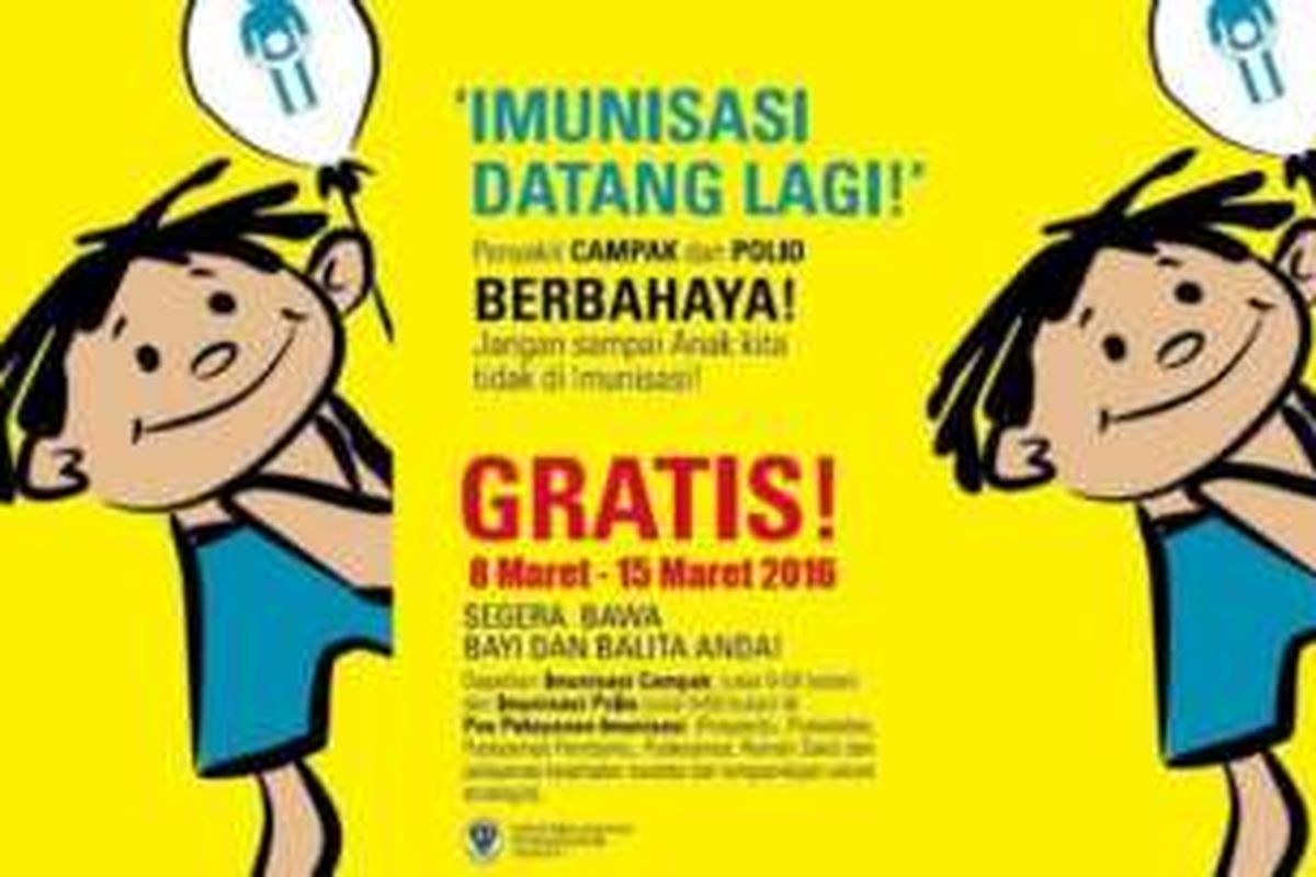 Kementerian Kesehatan akan menggelar Pekan Imunisasi Nasional Polio, 8-15 Maret 2016. 