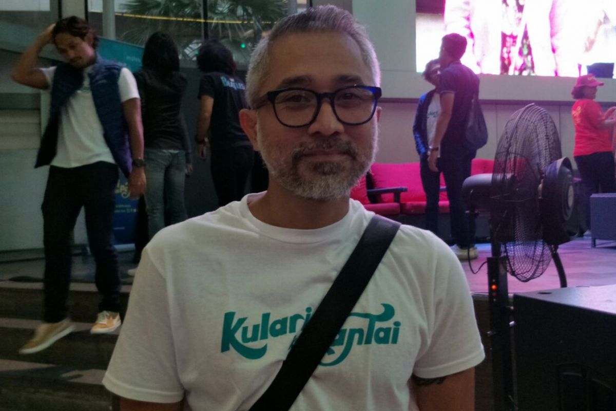 Lukman Sardi saat ditemui usai jumpa pers peluncuran trailler film Kulari Ke Pantai, di Gandaria City, Kebayoran, Jakarta Selatan, Kamis (24/5/2018).