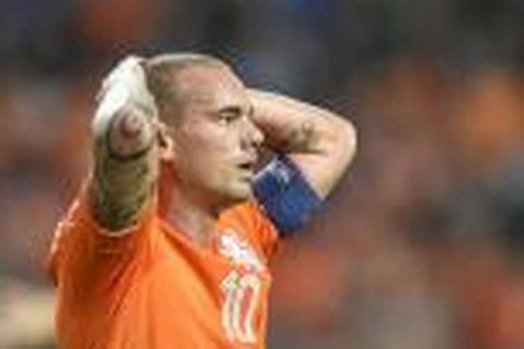 Gelandang tim nasional Belanda, Wesley Sneijder. 