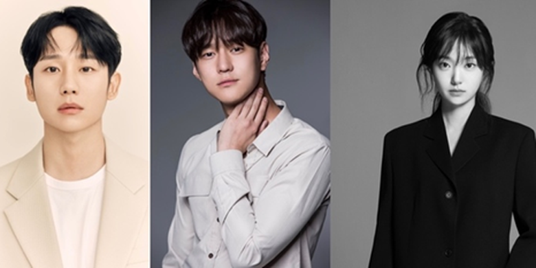 Drama Connect dibintangi (dari kiri) Jung Hae In, Ko Kyung Pyo, dan Kim Hye Jun.