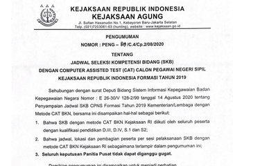 Jadwal Lengkap Pelaksanaan SKB CPNS 2019 Kejaksaan Agung Halaman all - Kompas.com