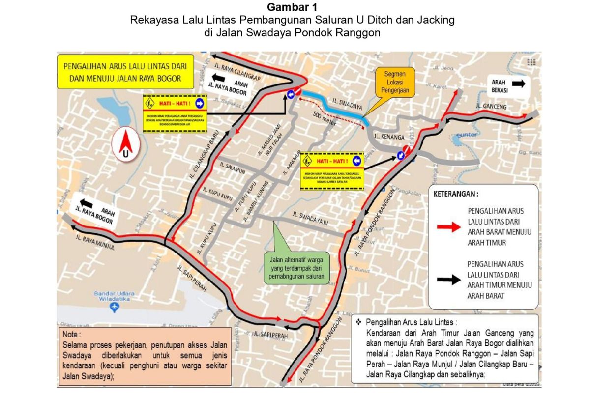 Ada rekayasa lalu lintas di sekitar kawasan Pondok Ranggon, Jakarta Timur mulai 28 Juli 2023.