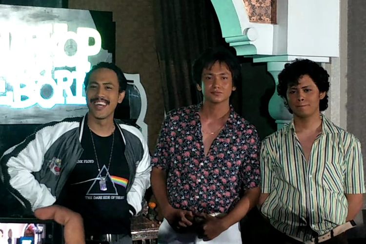 Randy Nidji, Adipati Dolken, Aliando Syarief saat jumpa pers Perkenalan Pemain Baru Warkop DKI Reborn di kawasan Menteng, Jakarta Pusat, Jumat (15/3/2019).