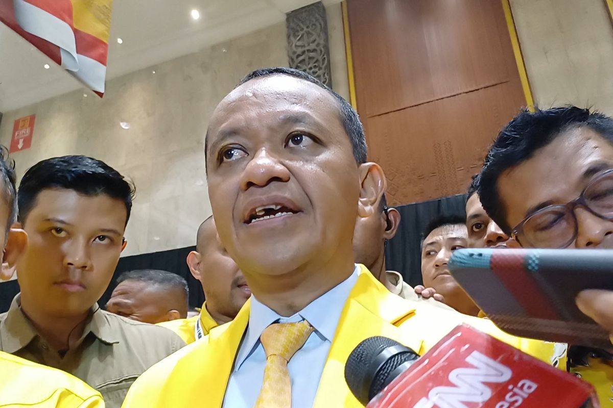 Ketua Umum (Ketum) Partai Golkar Bahlil Lahadalia di JCC, Jakarta, Rabu (21/8/2024).
