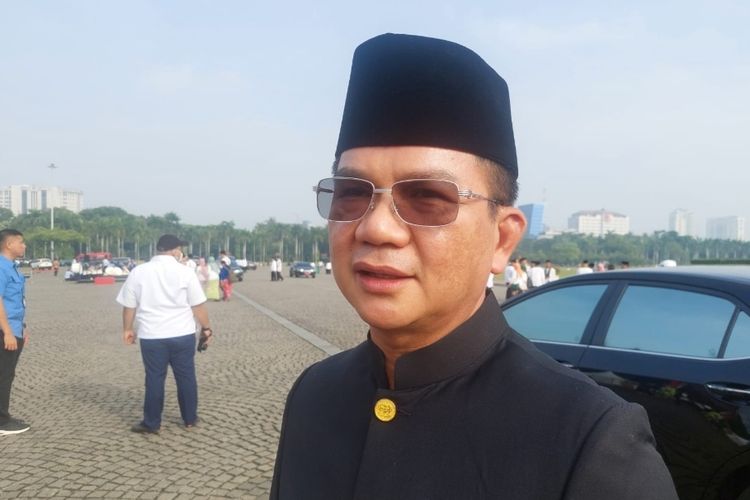 Kepala Dinas Perhubungan DKI Jakarta, Syafrin Liputo saat memberikan paparan soal hasil pelaksanaan mudik Lebaran 2023 di kawasan Monas, Jakarta Pusat pada Selasa (2/5/2023). 