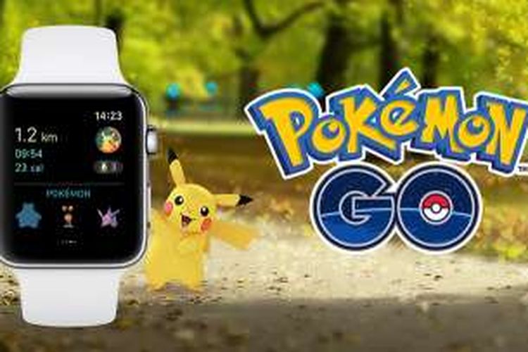 Ilustrasi game Pokemon Go di Apple Watch