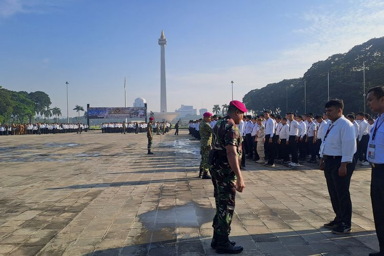 Pagi Ini, Kemhan Gelar Pelepasan Ribuan Calon Komcad ASN di Monas